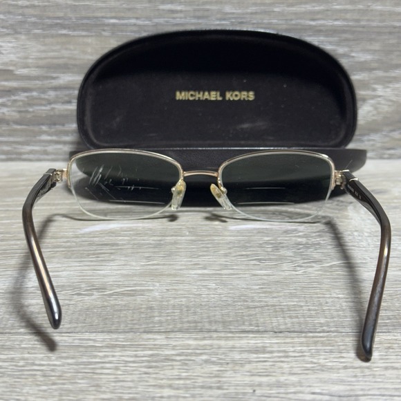 Michael Kors MK340 Eyeglass Frames 52-18-135 Gold Brown Semi Rimless + Case - Picture 4 of 12